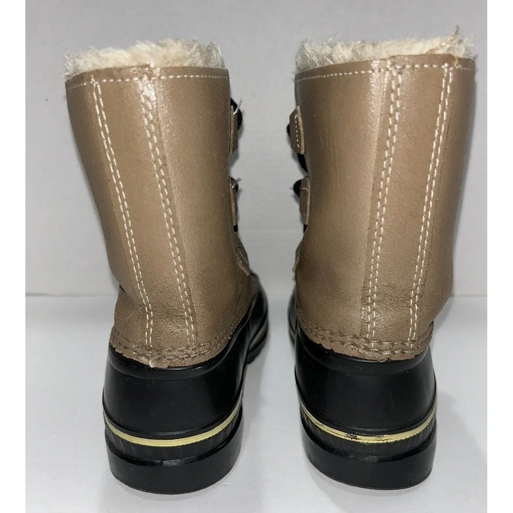Ram Sorel Women's boots Size 5 Tan Fur Trim Water Resistant Winter Wool‎ Lined